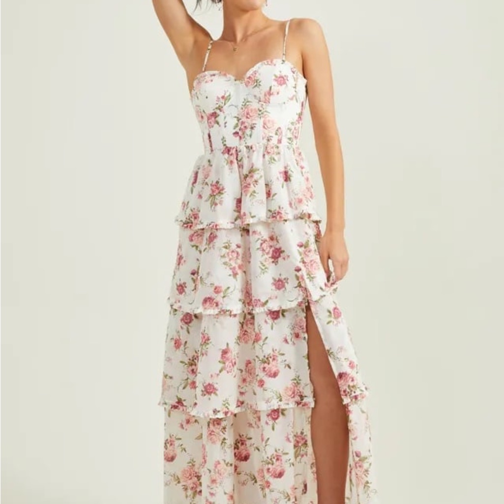 Altar'd State Stellni Floral Maxi Dress Corset New Size Xl